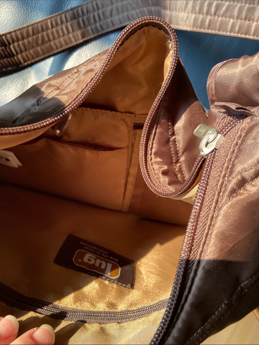lug Chocolate Brown Quilted Shoulder Bag - Picture 2 of 6